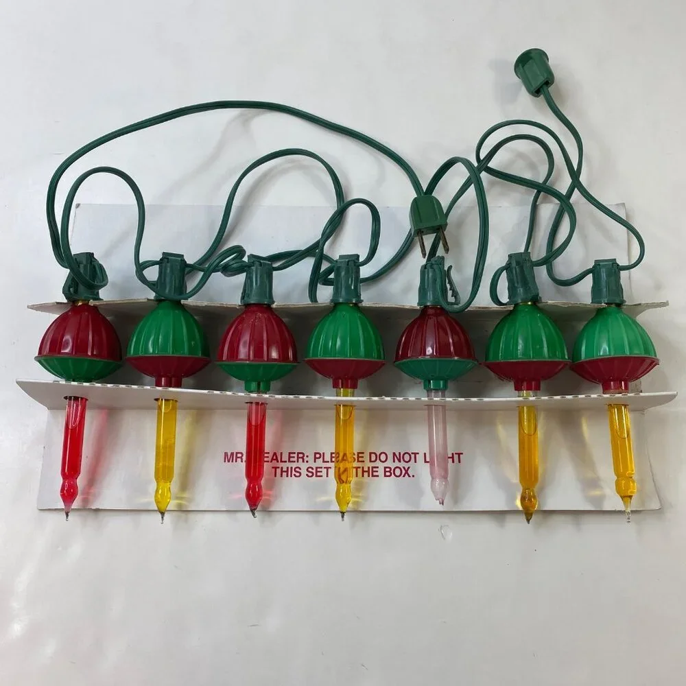 NOMA 7 Bubble Lite Set Christmas Lights With Colorful Action Overload Protection